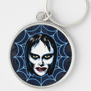 Vampire Girl 1960s Monster Mask Horror Keychain