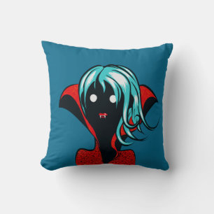 Vampire Girl Goth Character Halloween Cushion