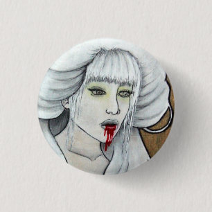 Vampire girl - Hematemesis - dark horror art 3 Cm Round Badge