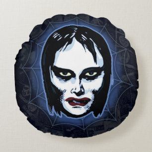 Vampire Girl (horror) Round Cushion