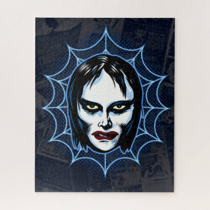 Vampire Girl Vintage Monster Mask Horror Jigsaw Puzzle