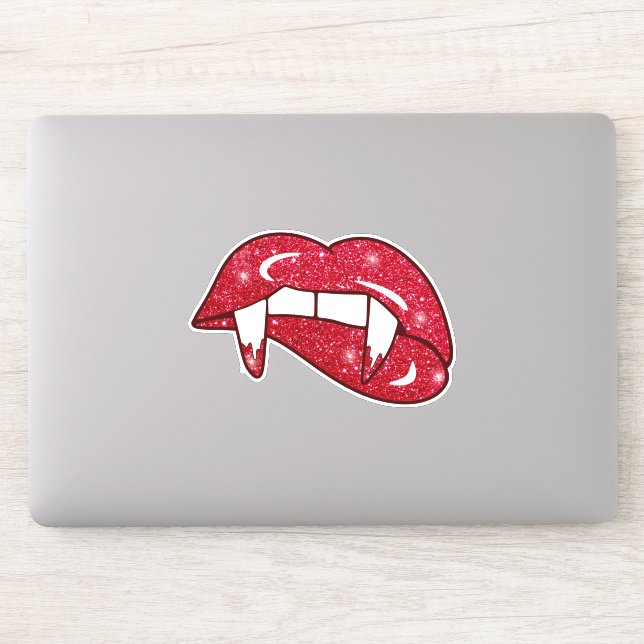 Vampire Glitter Lips Red Monster Fangs (Computer)