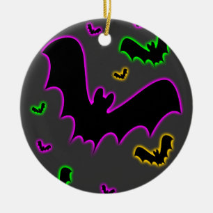 Vampire Glow Bats Gothic Christmas Ornament