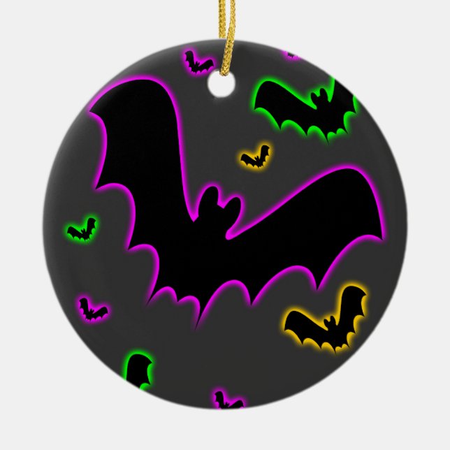 Vampire Glow Bats Gothic Christmas Ornament (Front)