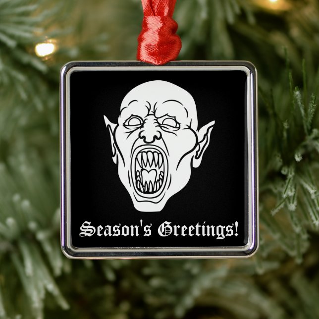 Vampire Goth Horror Dracula Metal Ornament (Tree)