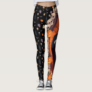 🦇 Vampire Gothic Halloween Leggings 🎃 Black 🖤