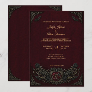 Vampire Gothic Halloween Wedding Invitation