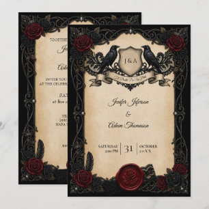 Vampire Gothic Halloween Wedding Invitation