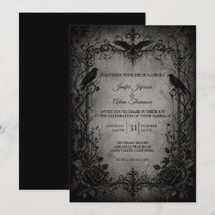 Vampire Gothic Halloween Wedding Invitation