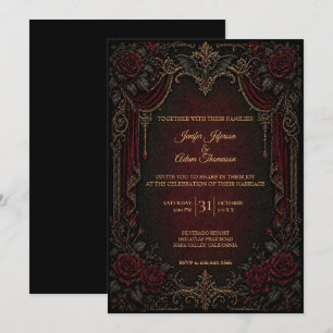 Vampire Gothic Halloween Wedding Invitation