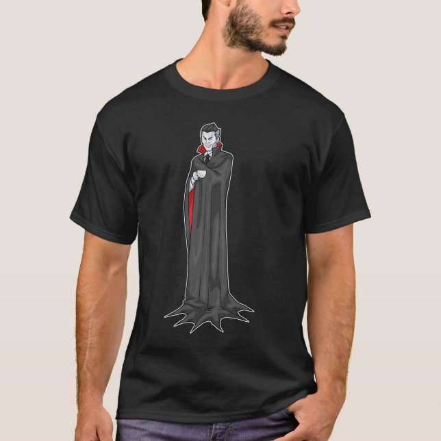 Vampire Halloween Coffee T-Shirt (Front)