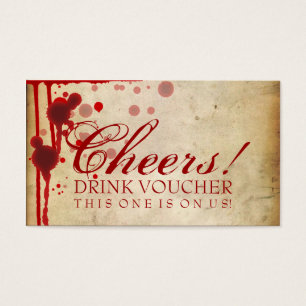 Vampire Halloween Drink Voucher Fake Blood Red