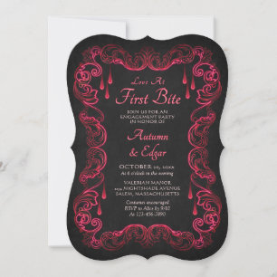 Vampire Halloween Engagement Party Invitation