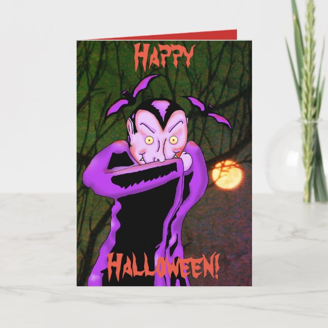 Vampire Halloween Greeting Card (Front)