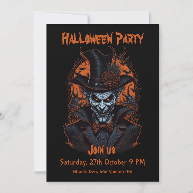 Vampire Halloween Invitation (Front)