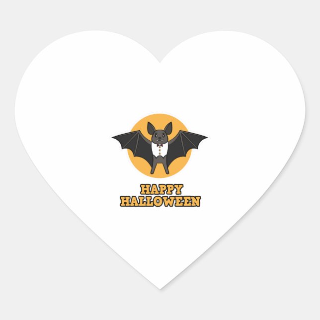 Vampire Halloween Party - Happy Halloween Heart Sticker (Front)