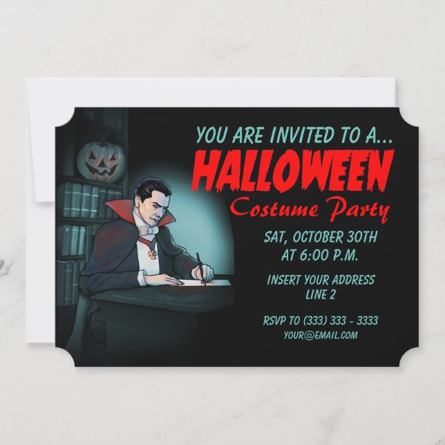 Vampire Halloween Party Invitation (Front)
