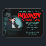 Vampire Halloween Party Invitation<br><div class="desc">Vampire write an invitation to Halloween party.  Illustration inspired by Bram Stoker's Dracula. Art by José Ricardo</div>