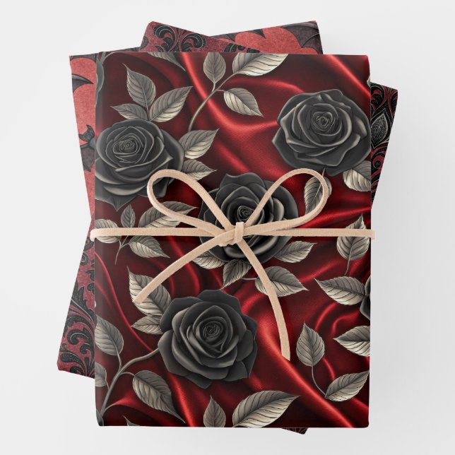 Vampire Halloween Pattern  Wrapping Paper Sheet (In situ)
