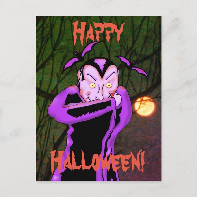Vampire Halloween Postcard (Front)