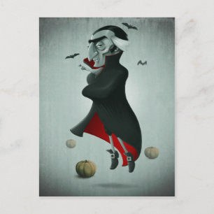 Vampire halloween postcard