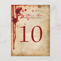 Vampire Halloween Table Number Fake Blood Red