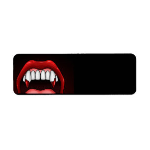 Vampire Halloween Teeth Return Address Label