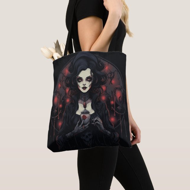 Vampire Halloween Tote Bag (Close Up)