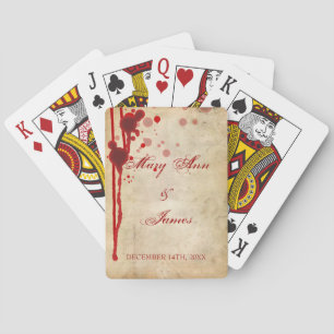 Vampire Halloween Wedding Favour Fake Blood Red Playing Cards