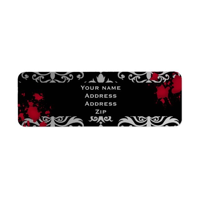 Vampire Halloween wedding Return Address Label (Front)