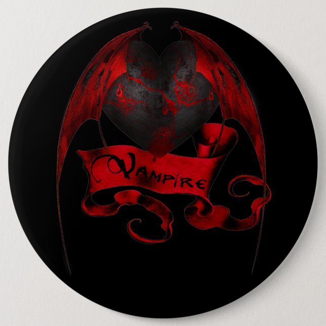 Vampire Heart 6 Cm Round Badge (Front)