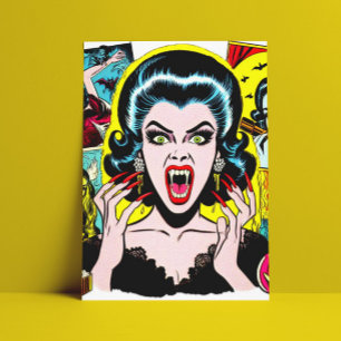 Vampire Horror Girl Comics Postcard