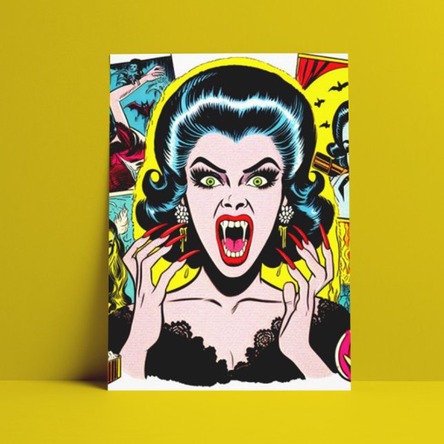 Vampire Horror Girl Comics Postcard (Creator Uploaded)