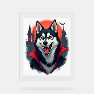 Vampire Husky Bite Acrylic Sign