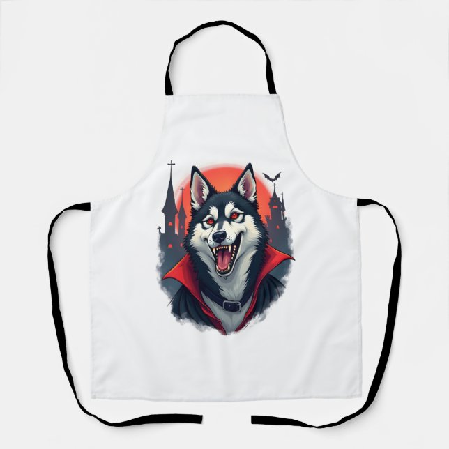 Vampire Husky Bite Apron (Front)