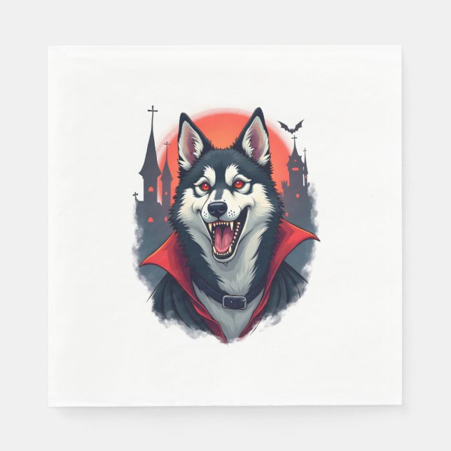 Vampire Husky Bite Napkin (Front)
