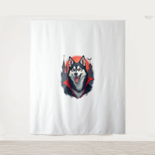 Vampire Husky Bite Tapestry