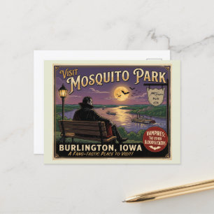 Vampire in Mosquito Park Burlington Iowa Postcard