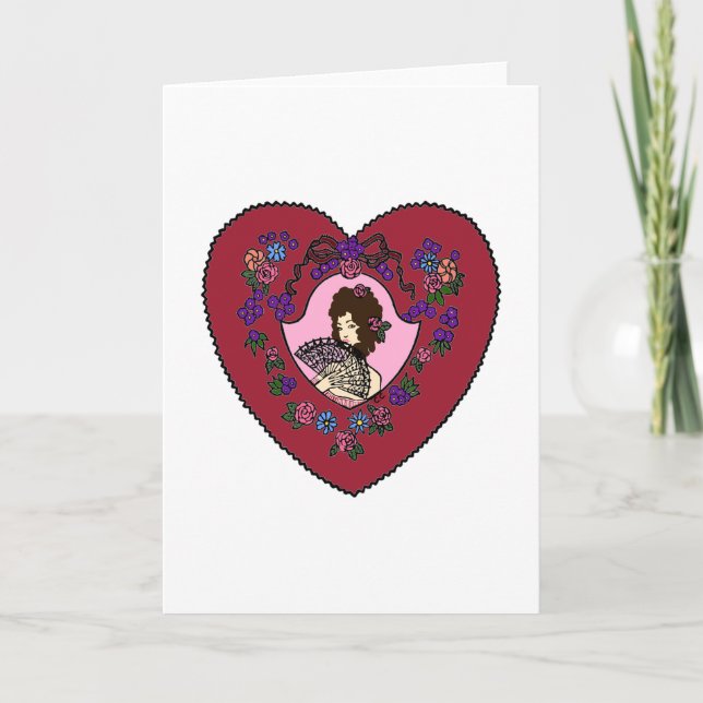 Vampire Lady Valentine Brunette Holiday Card (Front)