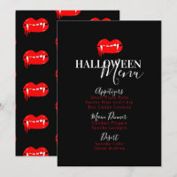Vampire Lip Blood Halloween Birthday Party Menu