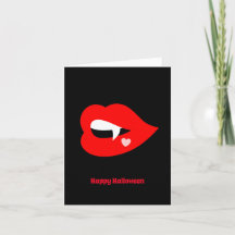 Vampire Lip Halloween Greeting Card