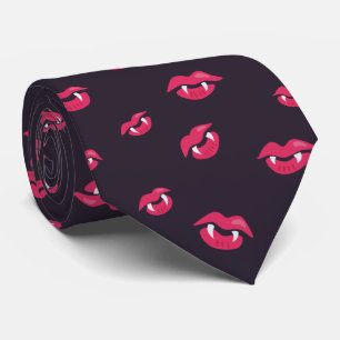 Vampire Lips And Fangs Pattern Tie