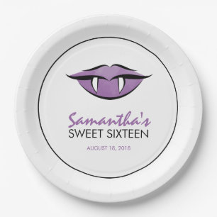 Vampire Lips Goth Sweet Sixteen Party Paper Plates