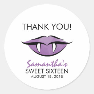 Vampire Lips Goth Thank You Sweet Sixteen Sticker