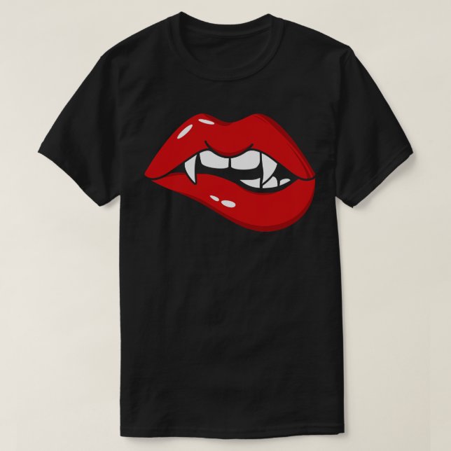 Vampire lips with Fang T-Shirt (Design Front)