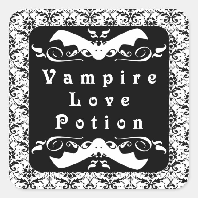Vampire Love Potion (Black) Halloween Stickers (Front)