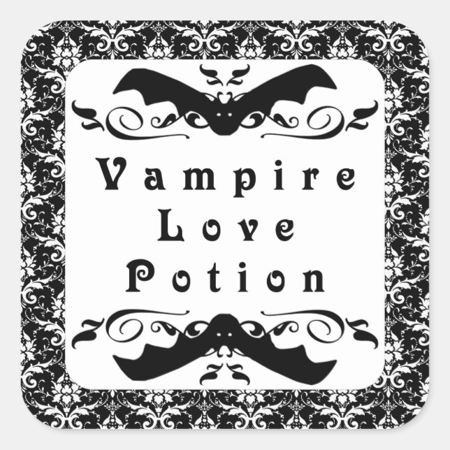 Vampire Love Potion Halloween Stickers (Front)