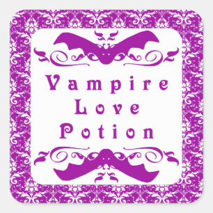 Vampire Love Potion (Purple) Halloween Stickers