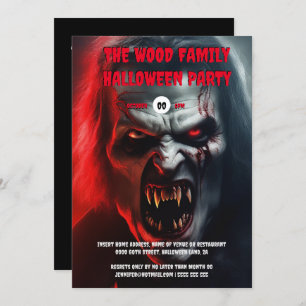 Vampire man adults halloween spooky undead invitation