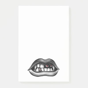 Vampire Mouth With Fangs And Evil Creatures Post-it Notes